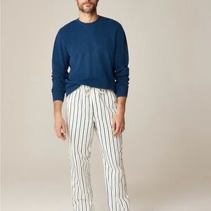 (NWT) J Crew Men’s Striped Pajamas Pants in Cotton Poplin- green and white